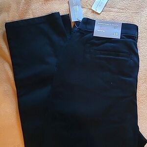 NWT Christopher & Banks black classic fit tapered leg black pants Sz 10
